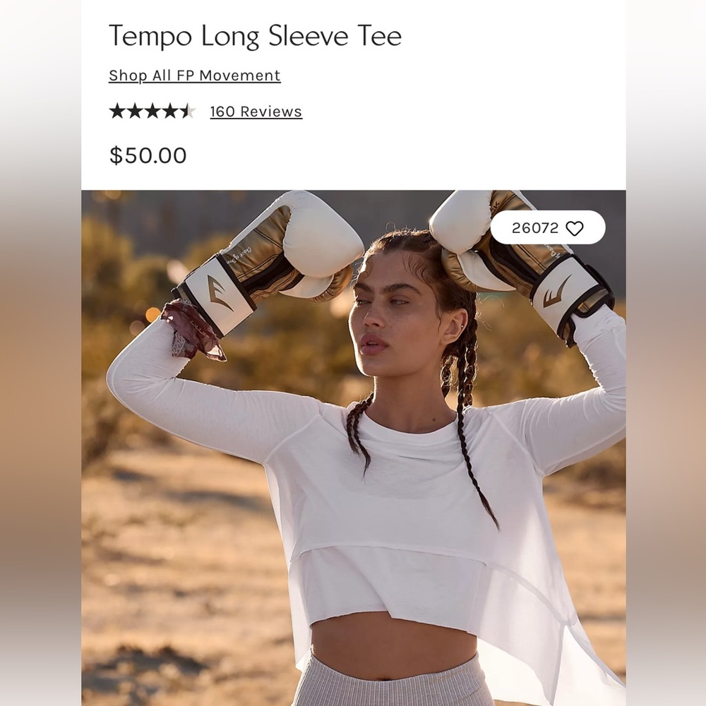 FP Movement - Tempo Long Sleeve Tee in white